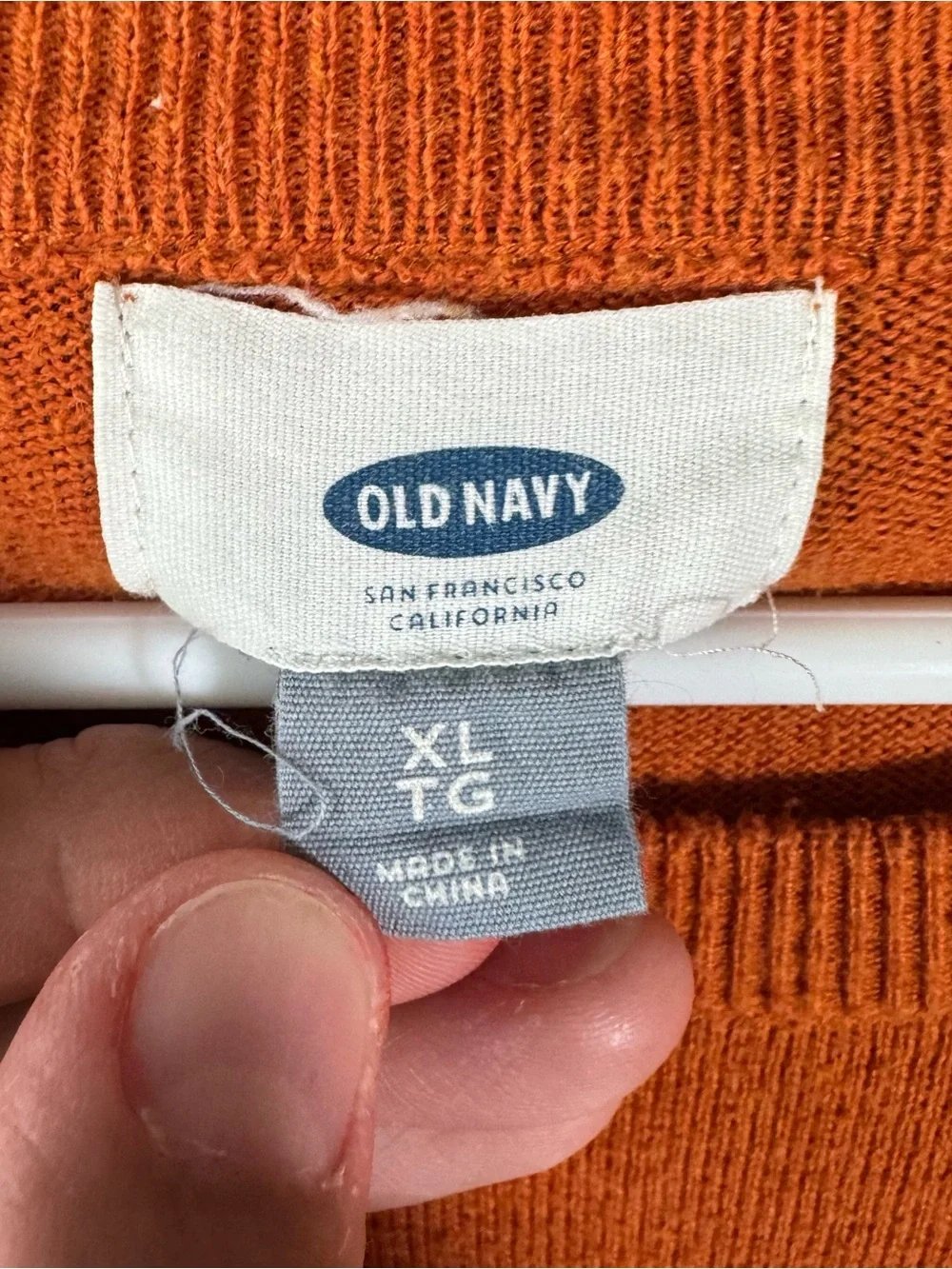 Old Navy Orange Heather Solid Crew Neck Sweater XL Knit Fall Winter Men 2014